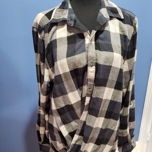 Blank NYC Women's Multi Plaid Drape top